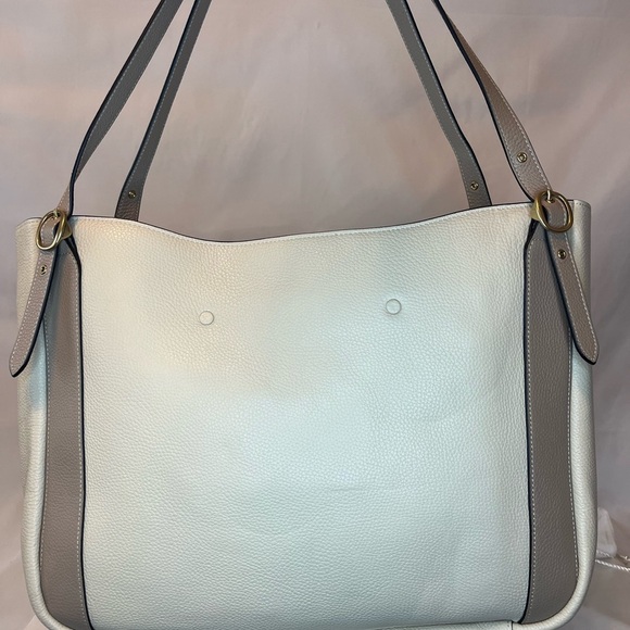 Coach Pebble Leather Alana Shoulder Tote In Colorblock - Ivory Multi - Picture 3 of 10